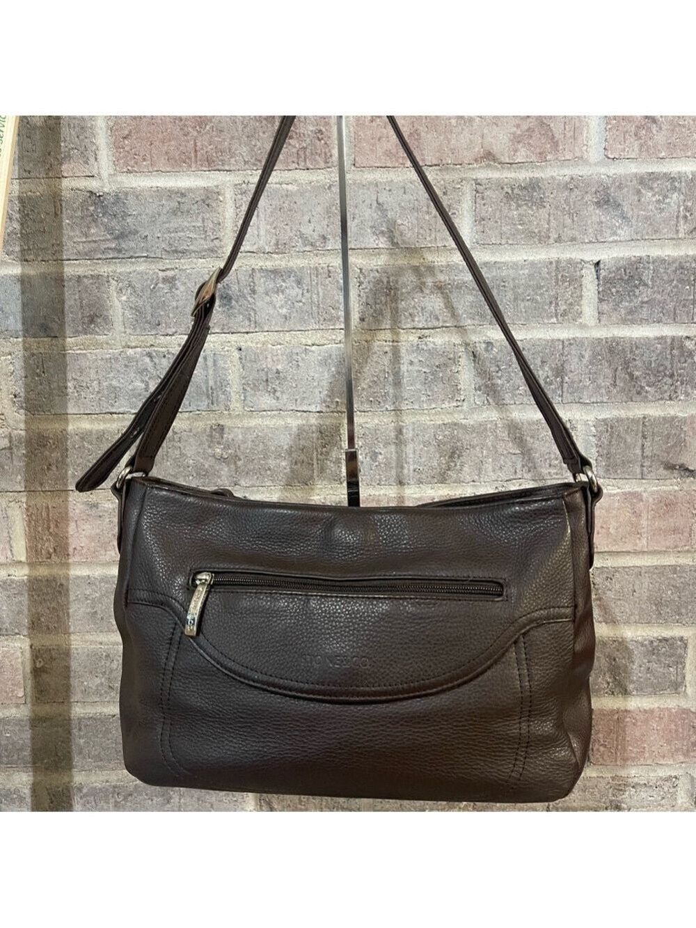 Stone & Co. Teal and Brown Leather Handbag